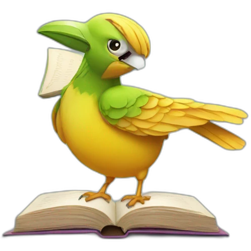 Bird with book emoji