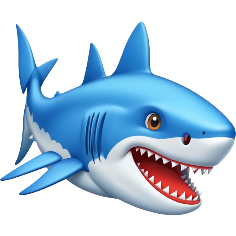 Un tiburón con zapatillas azules emoji
