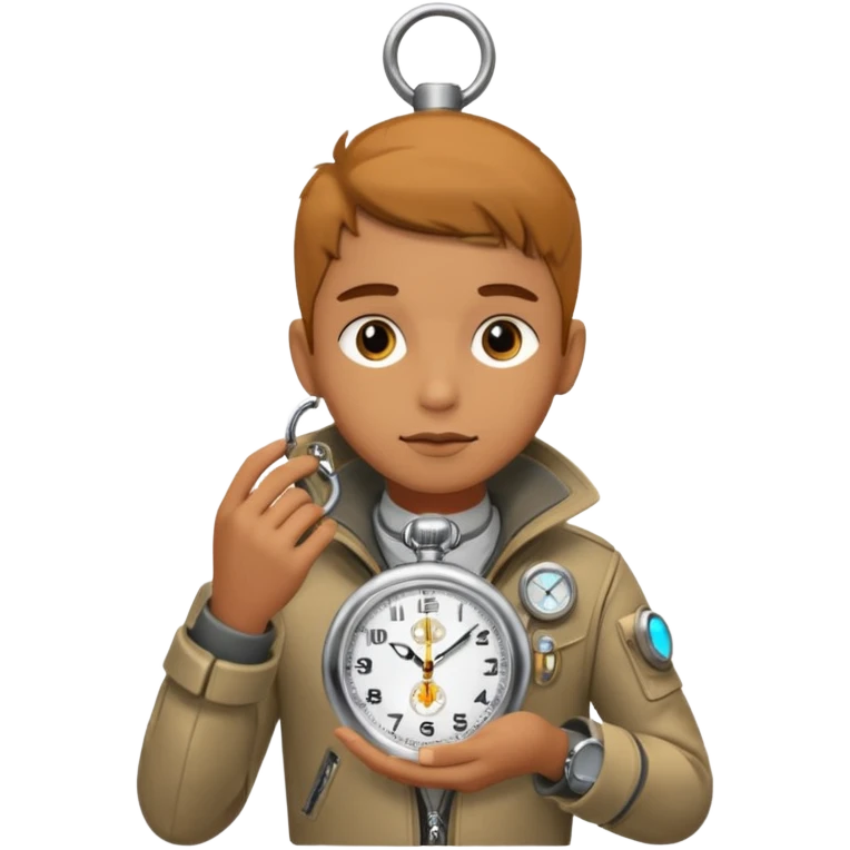 future Explorer with futuristic pocket watch emoji