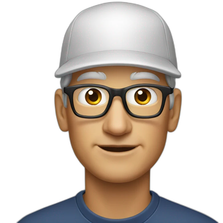 tim cook with a google cap emoji