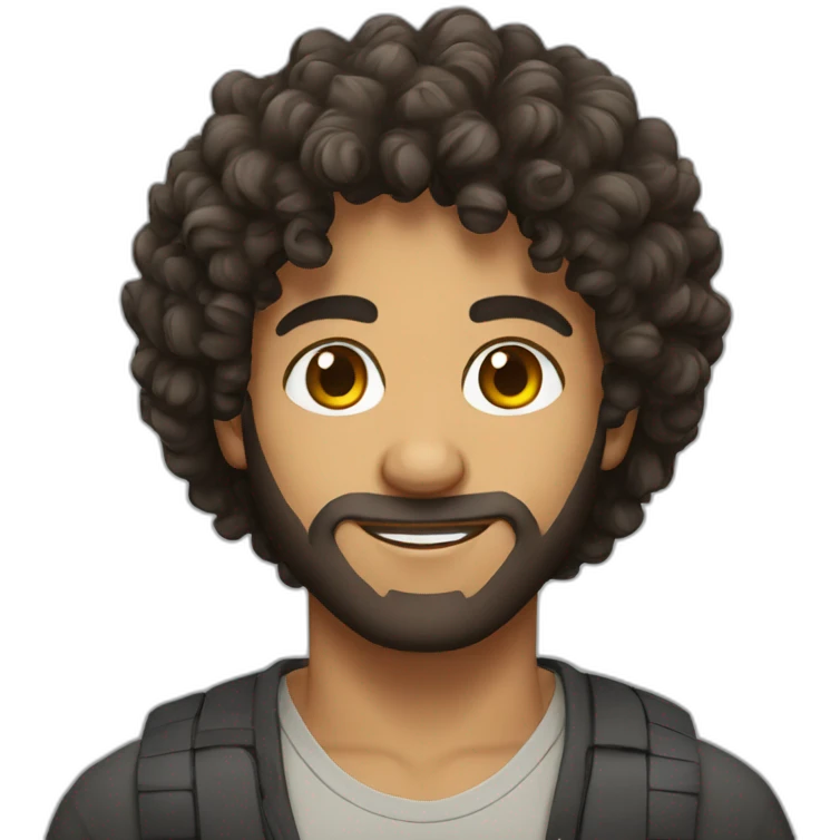 face of a afghani curly hair dude emoji