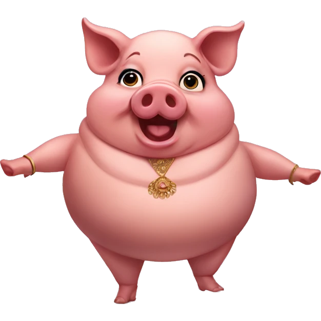 Pig belly dance emoji