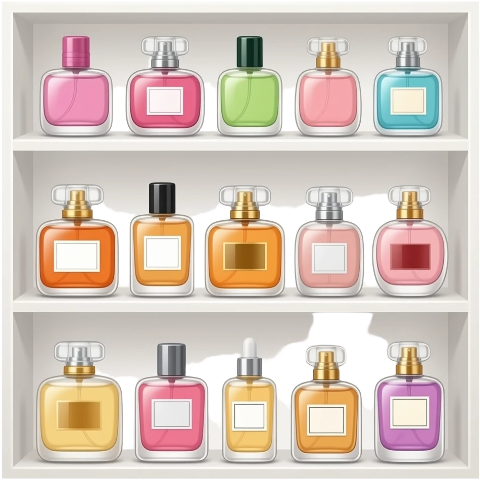 hazme un estante lleno de perfumes mediano emoji