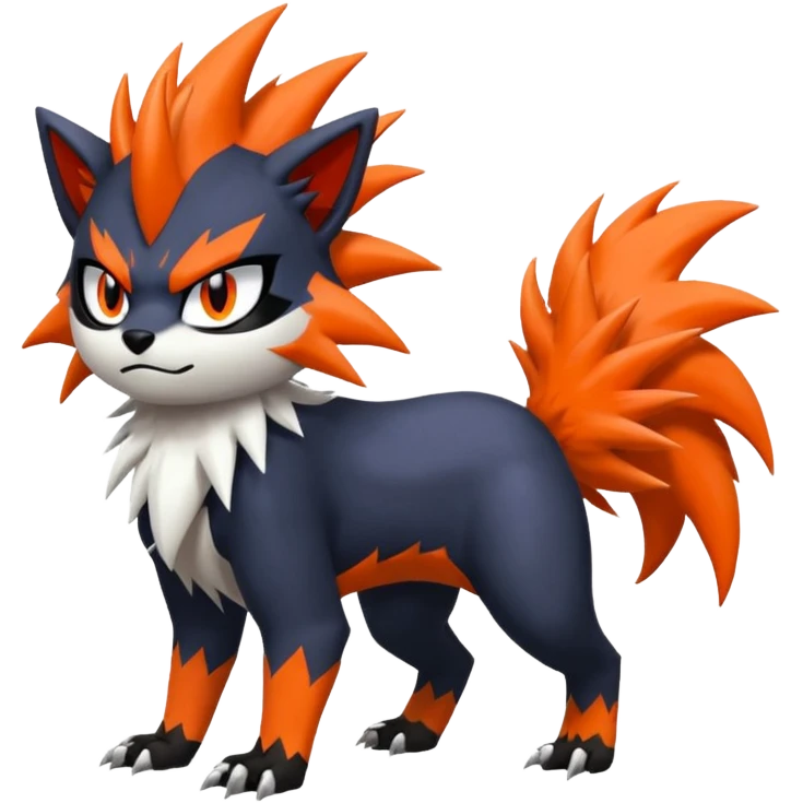 Skuntank-Litten-Absol-Sprigatito-fusion, full body emoji