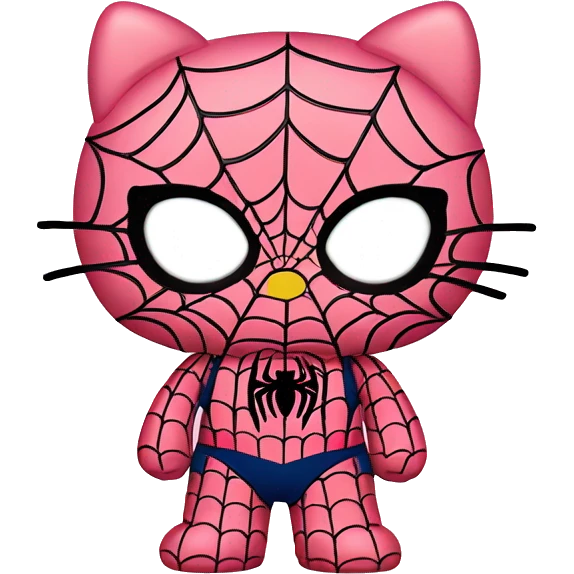 Pastel pink hello kitty in a spiderman suit emoji