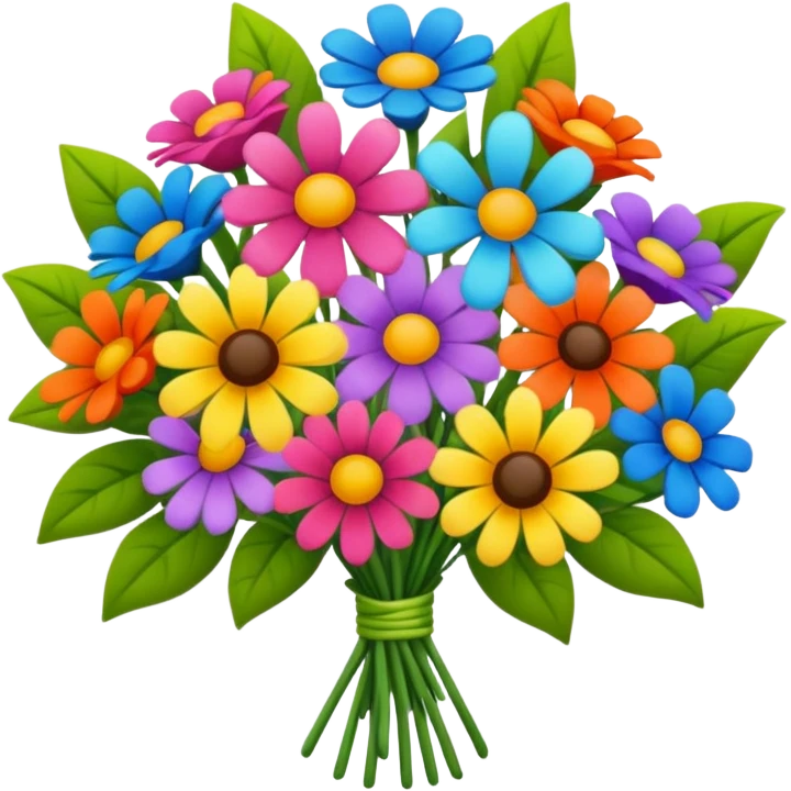 Draw a bouquet, isometric camera with a High-Angle Shot emoji