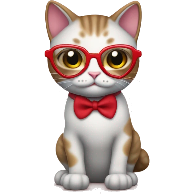 Gato con botas y lentes de corazón  emoji