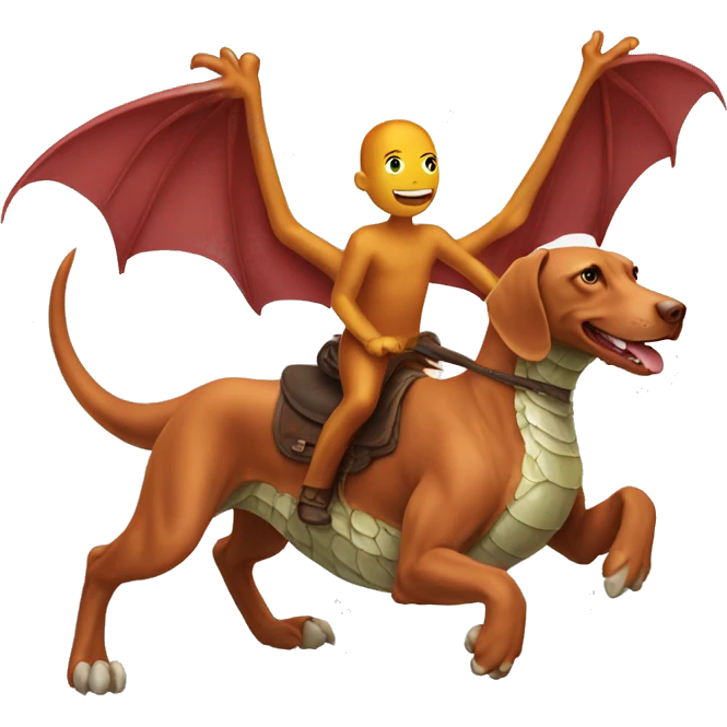 Vizsla riding dragon  emoji