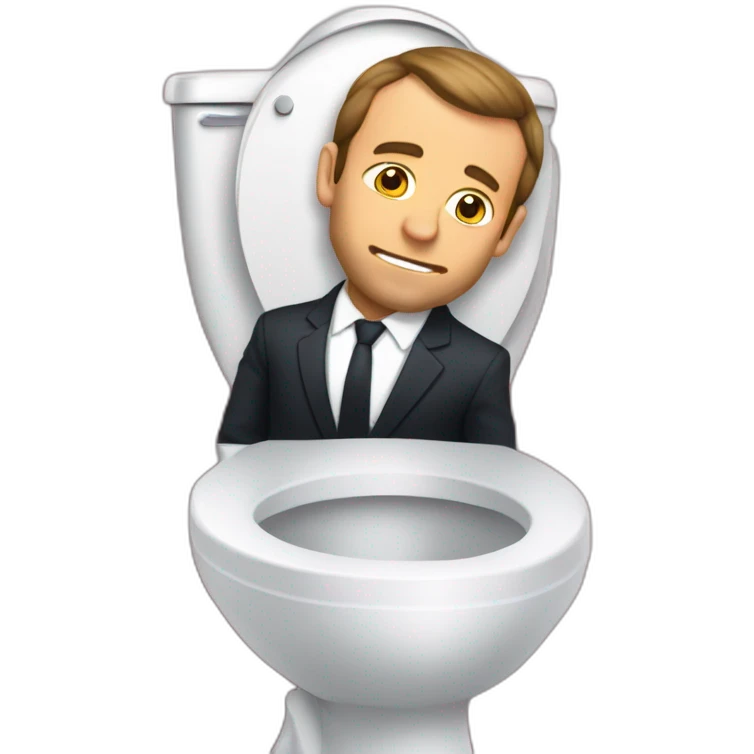 Macron au toilette emoji