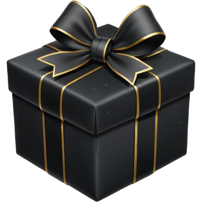 black present with black sparkling bow  emoji