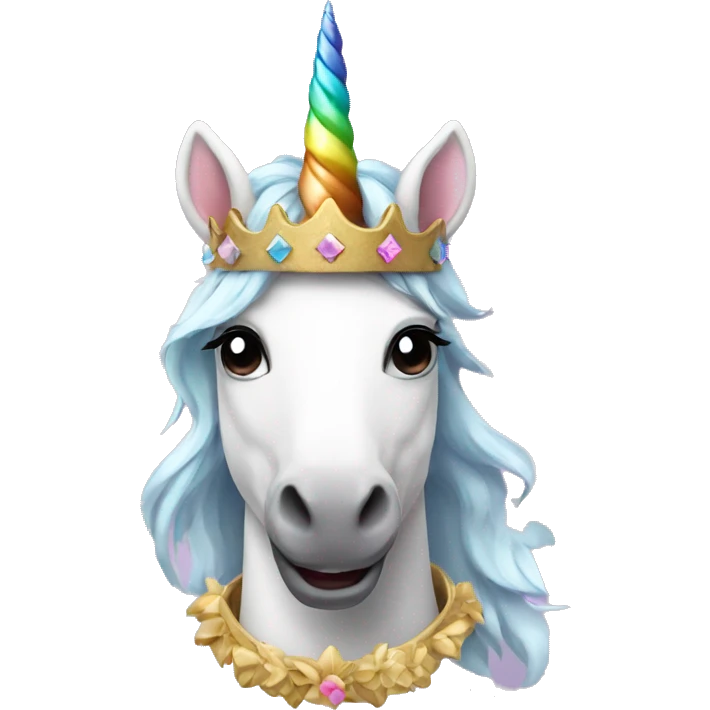 Unicorn wearing a crown  emoji