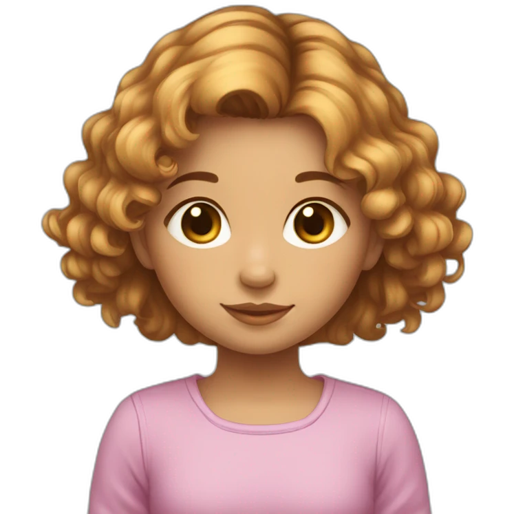 Une petite fille cheveux long avec un chaton emoji