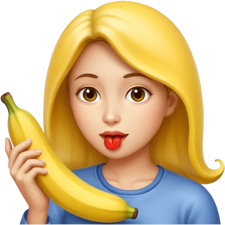 woman eating banana in a sensual way  emoji