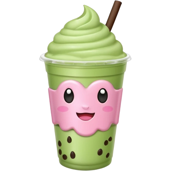 Baby pink matcha boba emoji
