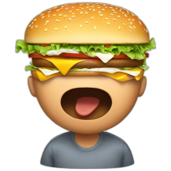 Men eat burger emoji