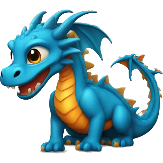 dragon azul con naranjo emoji