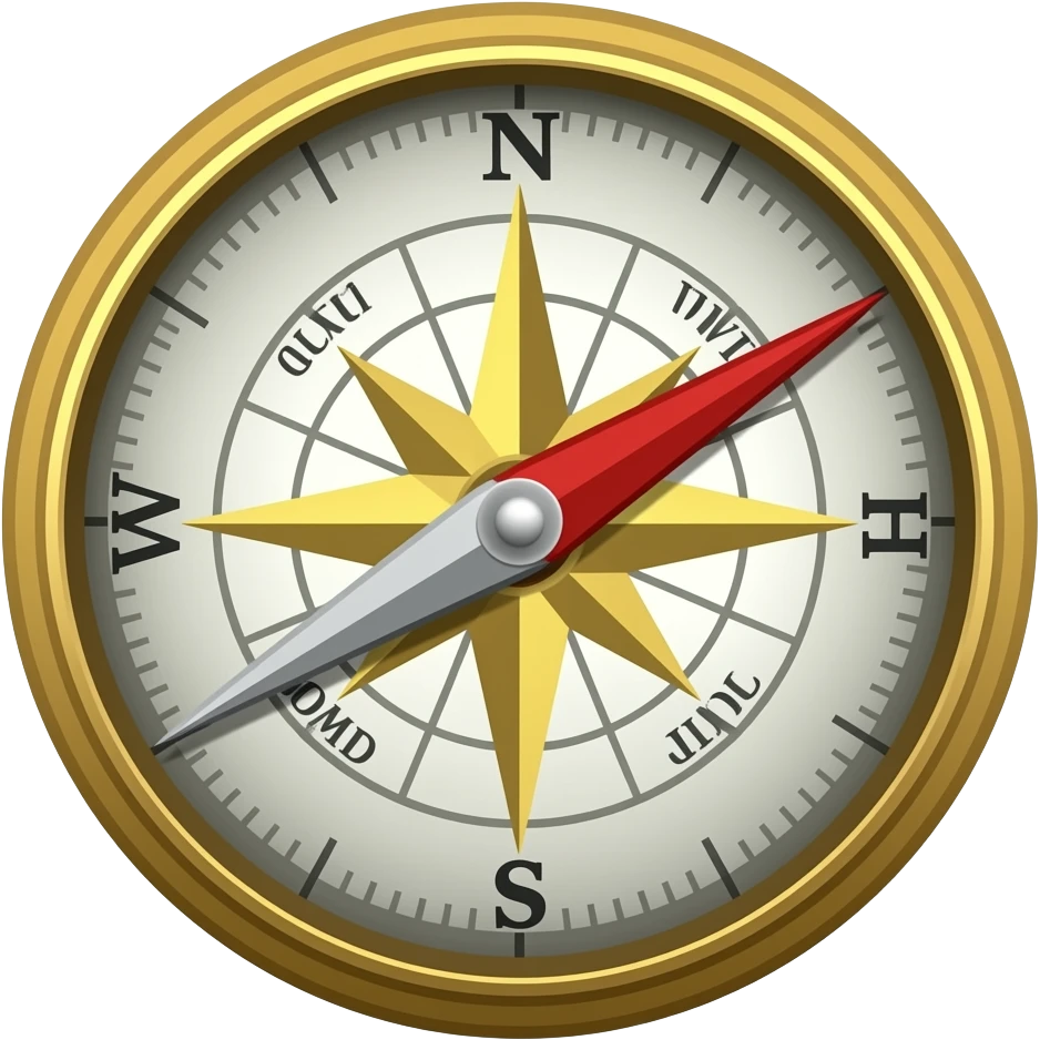 compass pointing north emoji
