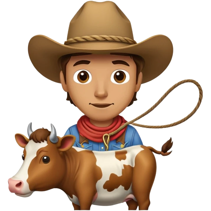 Horse and cowboy roping a cow emoji