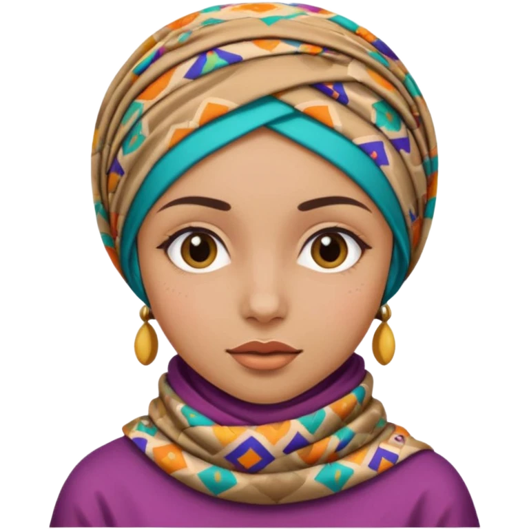 Une fille qui porte une foulare de son tete sans détails de visage  emoji