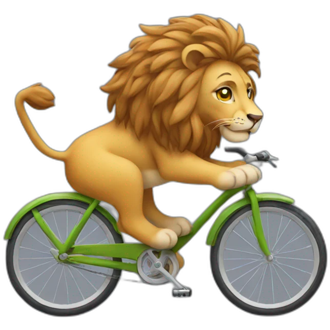Lion on a bicycle emoji