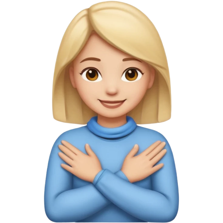 make a girl emoji crossing hands around neck emoji