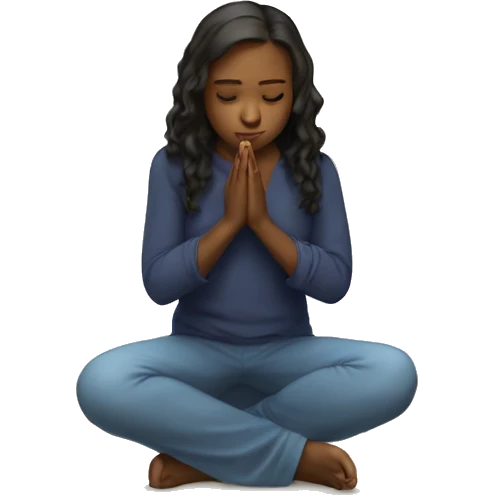 Girl on her knees prays emoji