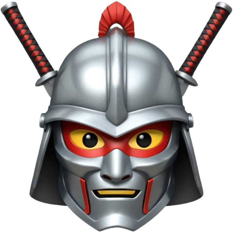 silver samurai helmet emoji