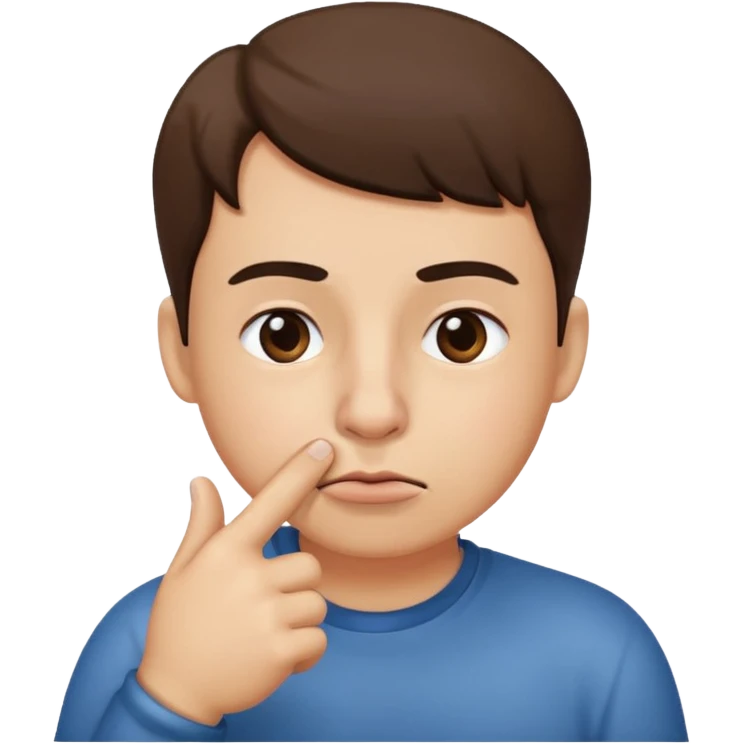 Thumb picking nose emoji