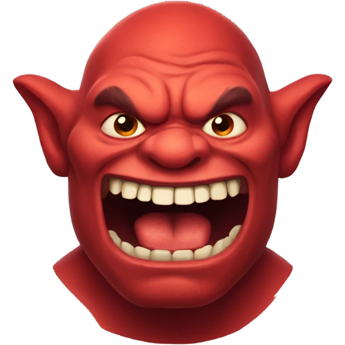 red ogre with ugly teeth  emoji