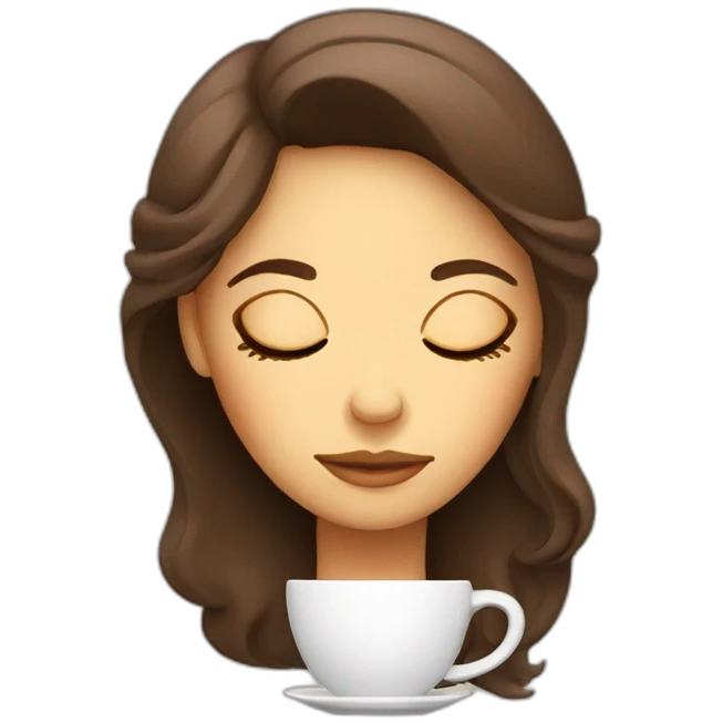sleepy woman coffee emoji
