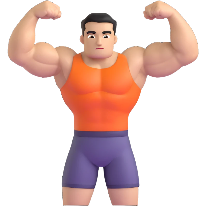 Man flexing muscles showing off emoji