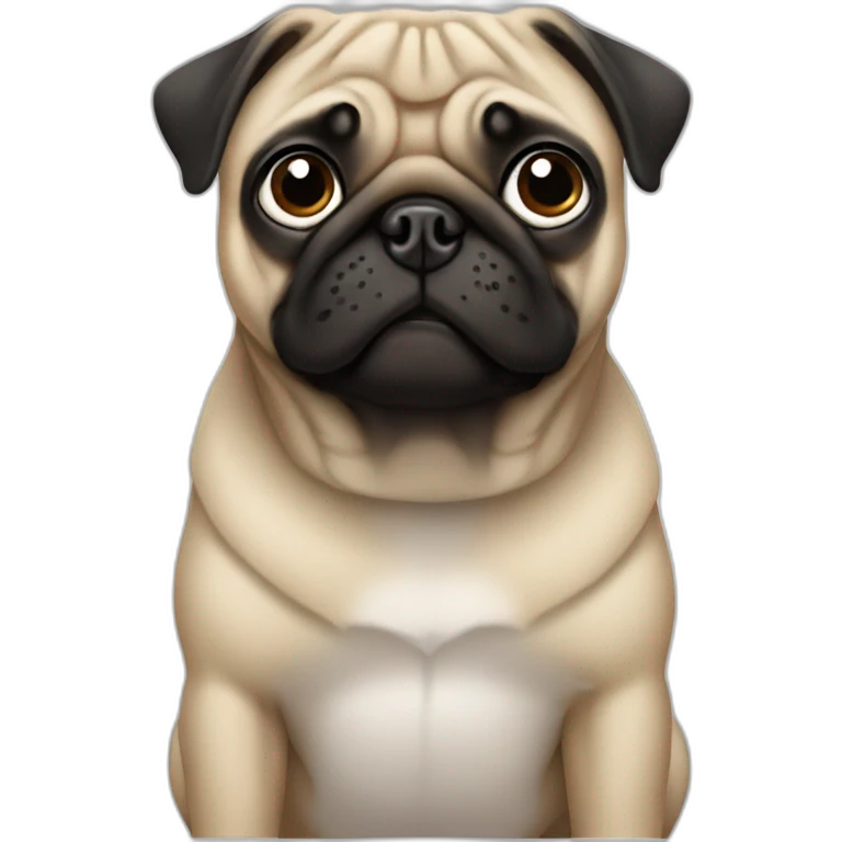 pug wearing a black t-shirt emoji