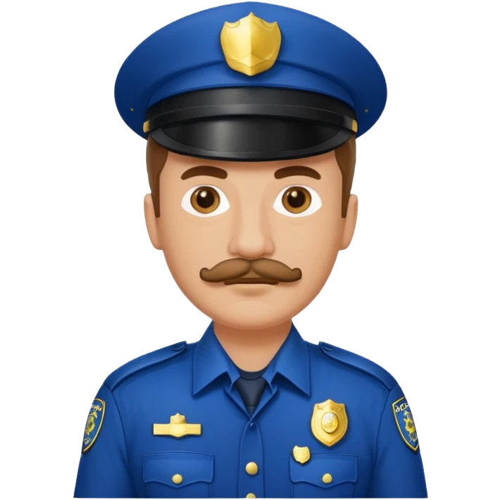 white men with mustache wear police's uniform emoji