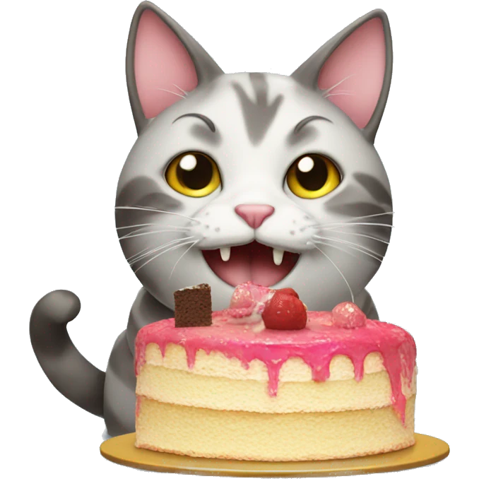 Cat eating cake  emoji