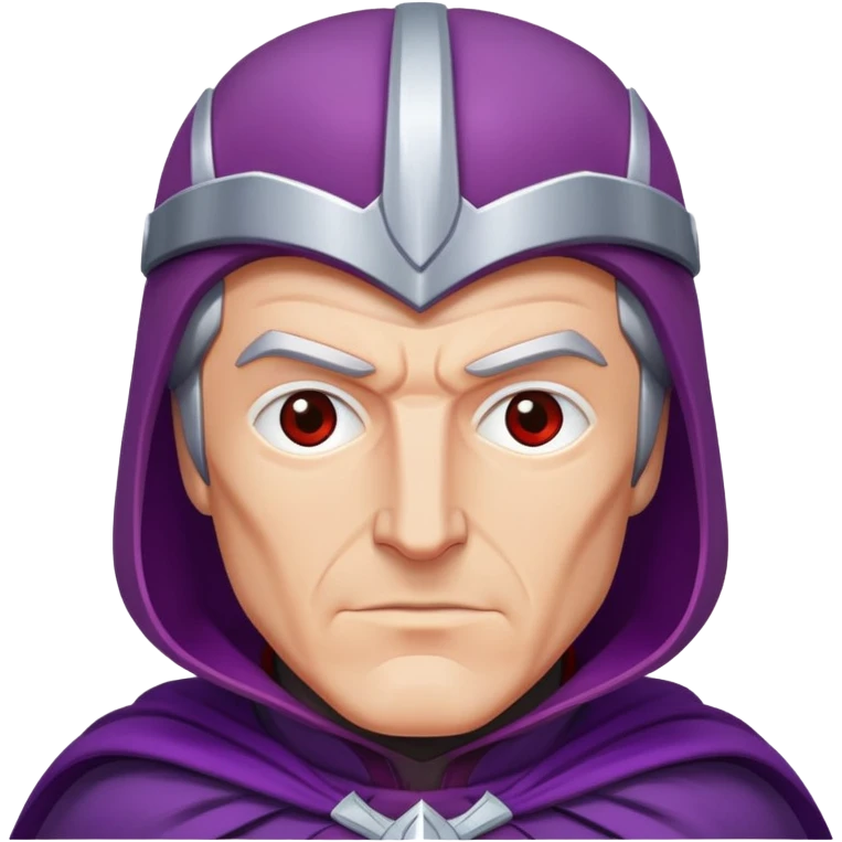 Magneto Marvel character with red helmet and purple cape emoji