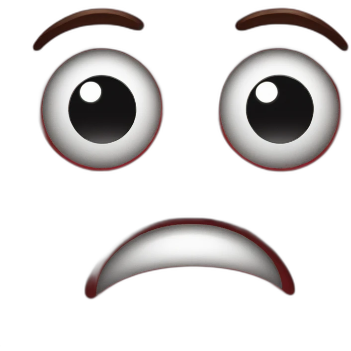 sad red ball face emoji
