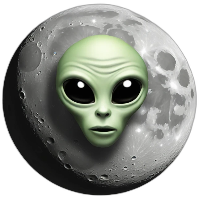 Aliens in the moon emoji