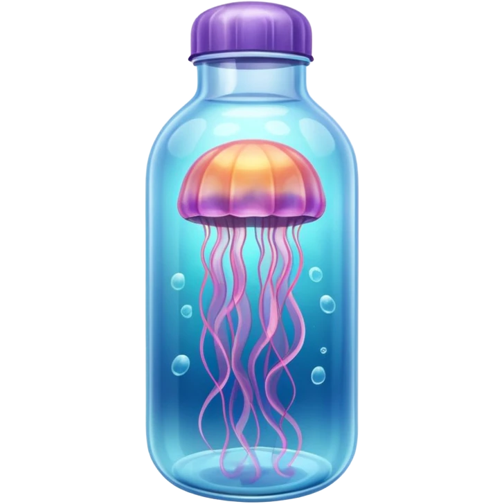 sea jellyfish stuck plastic bottle emoji