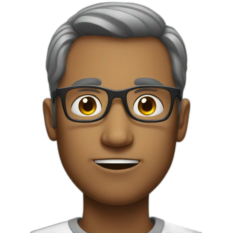 a guy giving weird look with glasses emoji