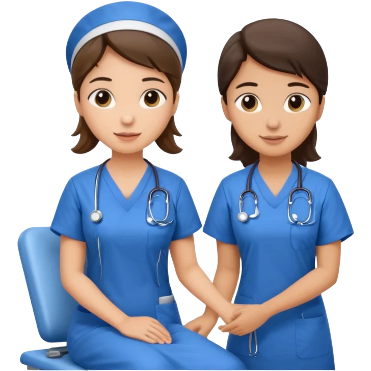 A nurse attending to a patient at the hospital emoji