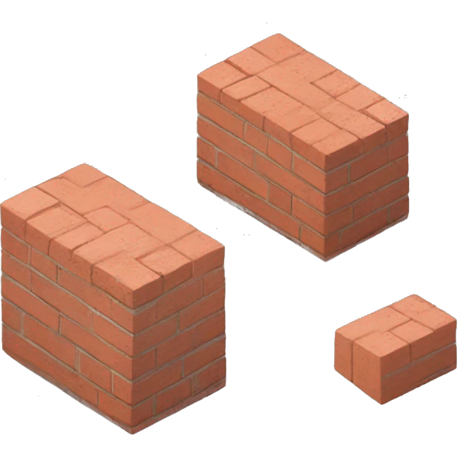 construction brick, one flat and one on to emoji
