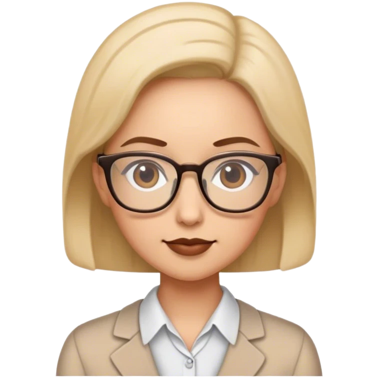 Cute teacher is wearing glasses  emoji