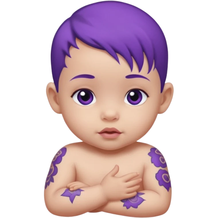 baby with purple tattoo emoji
