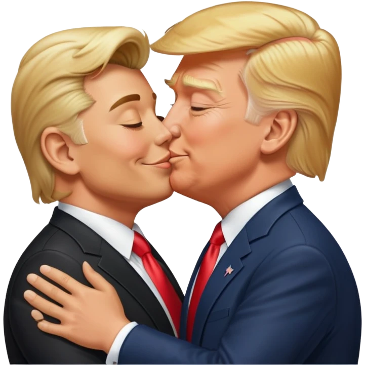 Trump kissing Elon  emoji