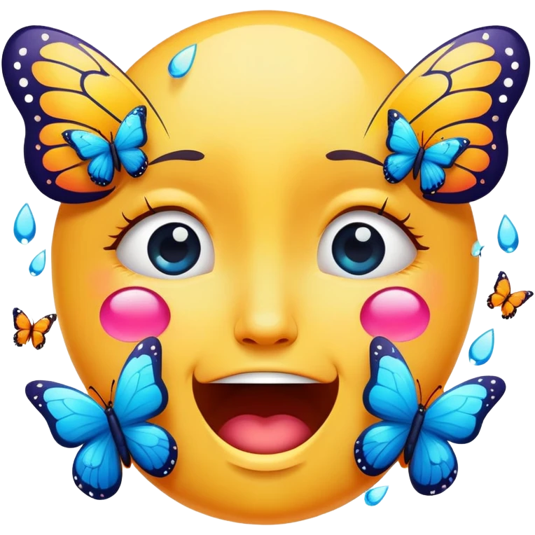Happy crying face with butterflies  emoji