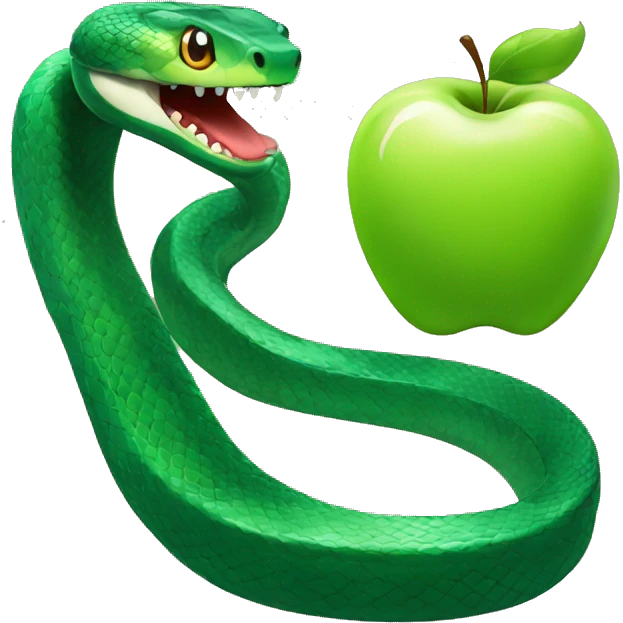 snake with apple emoji