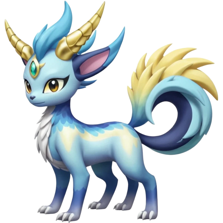 Shiny Sunny furry scaly painted Asian pastel-gradient Absol-Meloetta-Solgaleo-Luxray-Suicune-fusion emoji