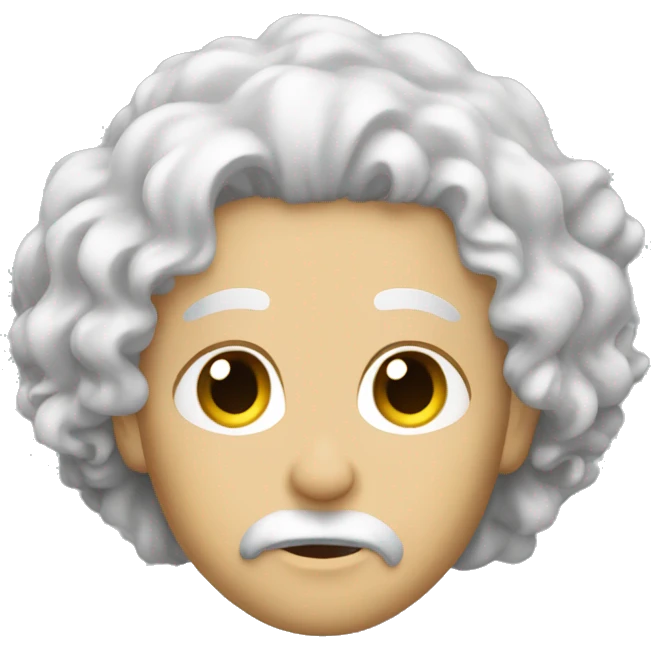 white hair curl lying down emoji