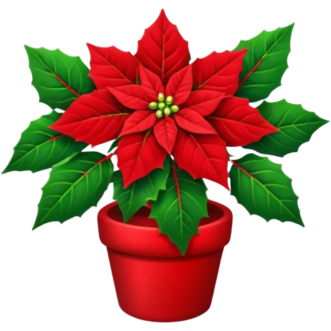 small christmas Poinsettia deco emoji