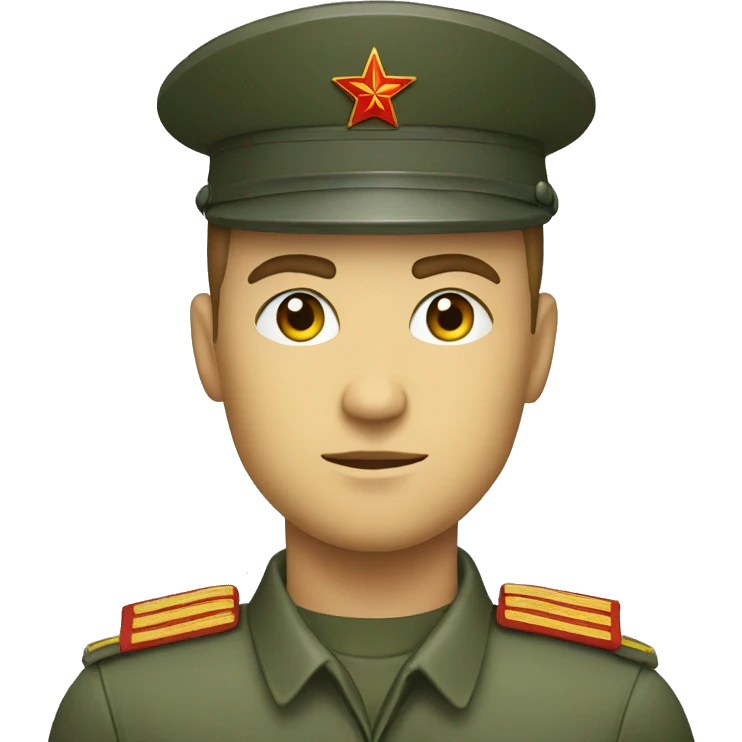 ussr soldier serious with military takes emoji